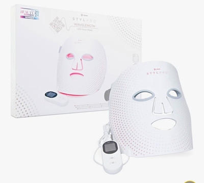 STYLPRO Wavelength LED-Gesichtsmaske Lichttherapie mit Fernbedienung Weiß