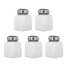 5Pack 4 Oz/120ml Alcohol Push Down Pump Dispenser Bottle Press White