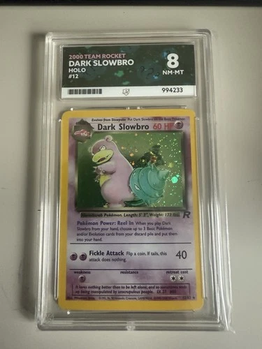 Pokemon TCG Team Rocket Dark Slowbro Holo Card 12/82 Ace Graded 8