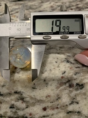 Vintage Opalescent Akro Agate Flint Moonie Marbles Lot Of 3 Fish Eye Flintie