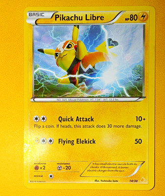 Pokemon TCG Pikachu Libre 14/30 XY Trainer Kit Suicune Holo English Basic HP 80