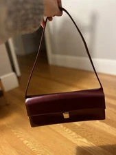 Maroon Leather Handbag Authentic Furla