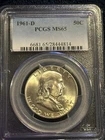 1961 D  Silver  Franklin Half Dollar, PCGS MS65  **PREMIUM QUALITY**