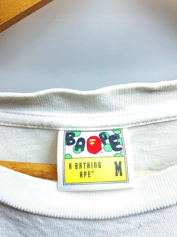 A BATHING APE TShirt cotton white M Used eBay