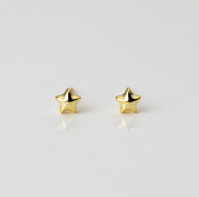 Adorable Sterling Silver 925 Tiny 5mm Star Stud Earrings Gift Made in Korea PE18