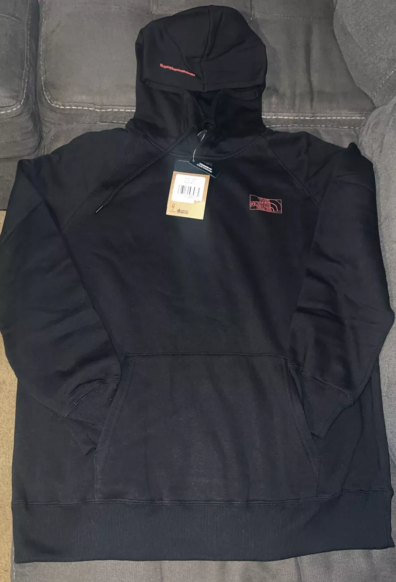 THE NORTH FACE Women s Graphic Injection Hoodie Tnf Black Brlntcrl Sz XL