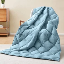 puredown® Down Throw Blankets for Couch, Lightweight Down Throw for Indoor an...