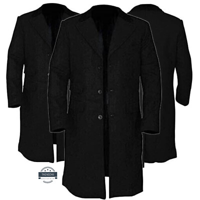 Wool Black Coat Mens Formal Mens Long Black Wool Coat Vintage