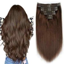 Clip In Hair Extensions Real Human Hair Brazilian Remy Hair Thick Silky Soft