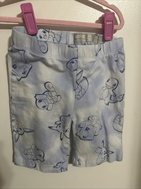 Pokemon Unisex Kids Blue  Shorts SIZE 6 / 6x