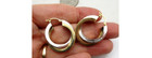 14K Yellow & White Gold  Crisscross Intertwined Double Hoop Earrings [E128] — photo 6