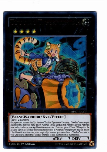 Yu-Gi-Oh! TCG Zoodiac Tigermortar MP17-EN207 Ultra Rare 1st