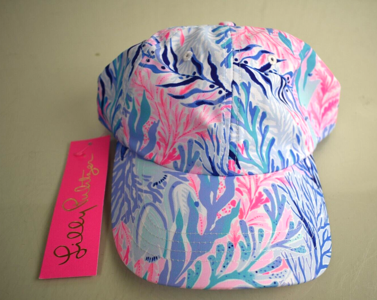 NEW Lilly Pulitzer Run Around Hat Crew Blue Tint 