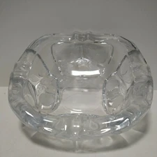 Cigarette Cigar Ashtray Table Top Thick Heavy Clear Glass Cherry Pattern