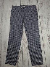 OLD NAVY PIXIE PANTS CROPPED WOMEN'S SIZE 6 NAVY BLUE WHITE STRETCH
