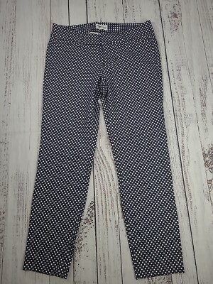 OLD NAVY PIXIE PANTS CROPPED WOMEN'S SIZE 6 NAVY BLUE WHITE STRETCH