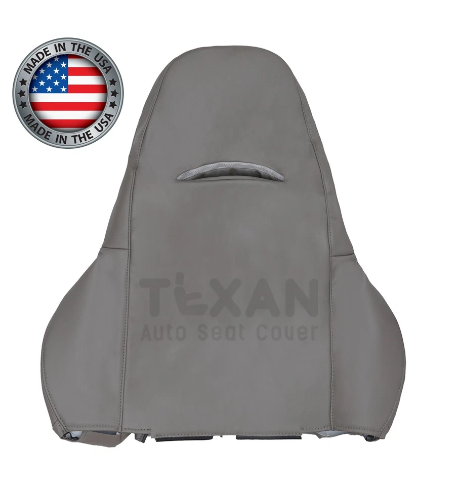 Fits 97-04 Chevy Corvette Passenger Lean Back Perforated Leather Seat Cover Gray - Image 2 of 4