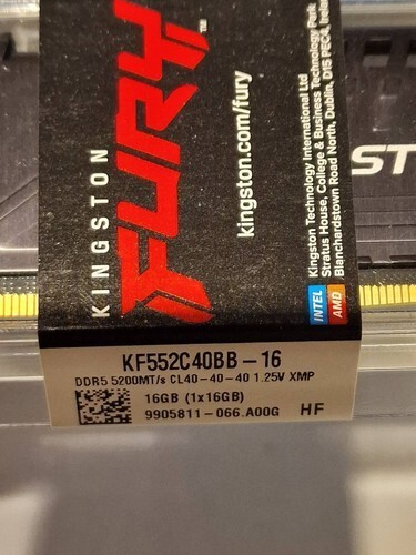 Kingston FURY Beast 16GB (1x16GB) PC5-41600 (DDR5-5200) UDIMM