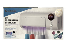 Aa UV Toothbrush Sterilizer BROOKSTONE Wall Mount 4 Toothbrushes NIB
