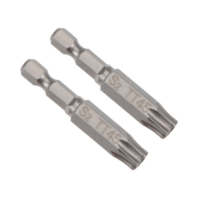 2pcs Torx Bits 1/4 Inch Hex Shank 50mm Length Magnetic T45 Screwdriver Bits