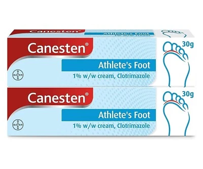 Canesten Anti-Fungal Cream Treatment - Jock Itch - Athlete’s Foot - 30g x 2 PACK
