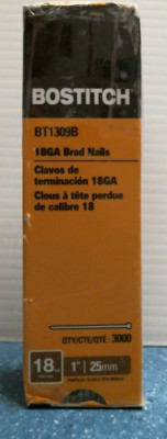 Bostitch  18 GA Brad Nail, 1 '', Qty: 3,000   (BT 1309B) FS