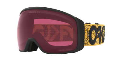 Schneebrillen Oakley Flight Tracker L Mustard Crackle Prizm Dark Grey OO7104-53