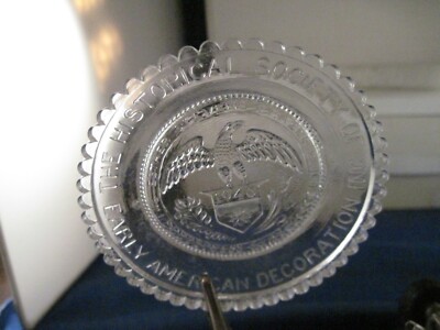 1986  Hist Soc of Early Am Decorating    Pairpoint  Glass    Cup Plate 