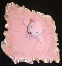 STEPPING STONES pink plush bear security blanket lovey toy