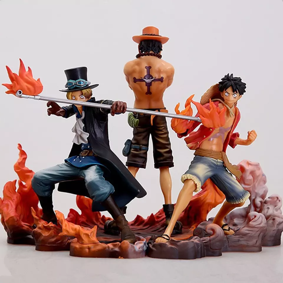 Figurine One Piece Ace Collection one piece Bundle 3 Figurines Luffy + Ace + Sabo Animated Manga | eBay