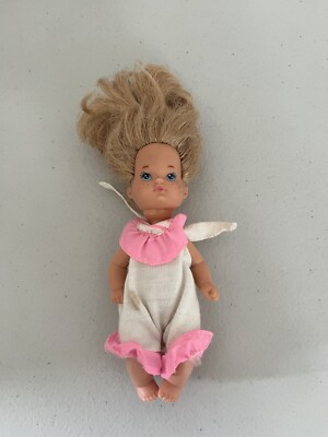 Vintage Mattel 1976 Baby Kelly Barbie Doll 5'' Blond Hair Blue Eyes Baby Doll