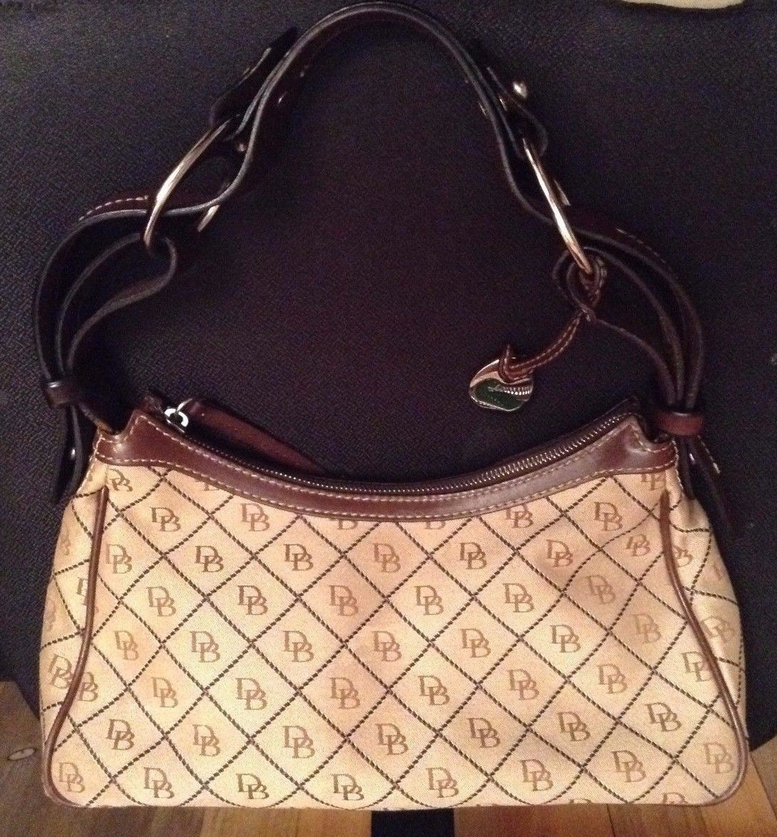 Dooney & Bourke DB canvas and leather purse Gem