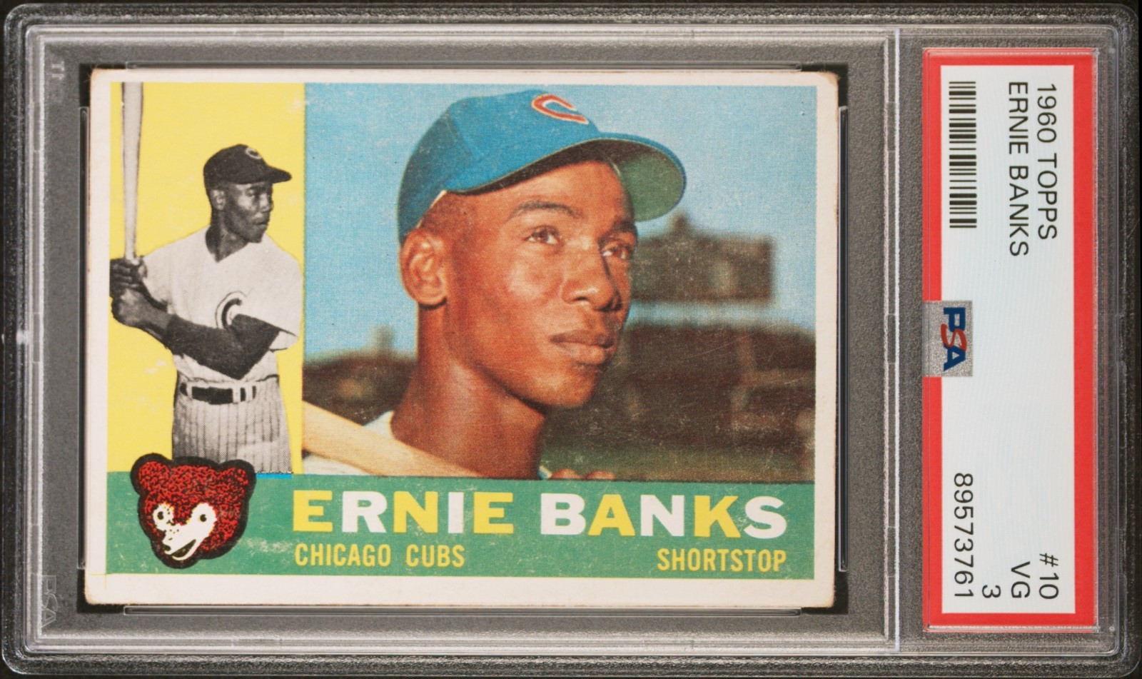 Ernie "Mr. Cub" Banks 1960 Topps #10 - PSA 3 - Hall of Fame - Freshly Graded