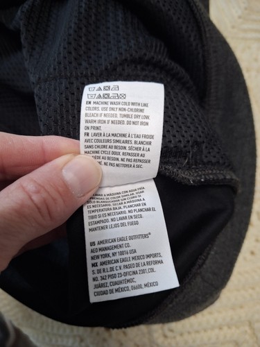 American Eagle Lined Pullover Hoodie Dark Gray Pockets Size Medium - Picture 9 of 11
