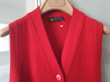 Colombo Lanificio Gilet Lungo Donna Puro Cashmere Bottoni Scollo a V Rosso S