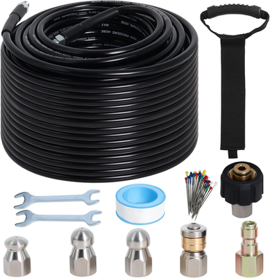 #ad #ad 150FT Sewer Jetter Kit for Pressure Washer with 4 Nozzles amp; Accessories $133.99