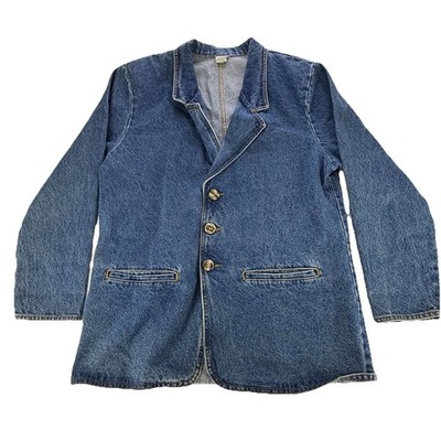 Vivaldi Jeanswear Denim Blazer Blue Jean Jacket Western Casual Unisex USA VTG