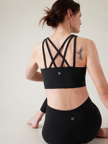 Athleta Gr. M Medium Conscious Träger Crop BH schwarz #532348