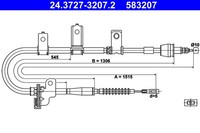 Handbremsseil Seilzug FÜR KIA Picanto I (Sa) - ATE 24.3727-3207.2