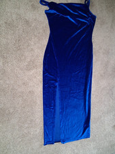long Blue Suede cocktail dress sz Med
