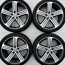 Genuine VW Golf R Cadiz 18" Alloy Wheels 225 40 Bridgestone Tyres GTi Caddy Van