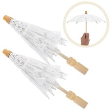 3 Pcs Wedding Photo Prop Umbrella Bridal Lace Decorative Umbrellas for