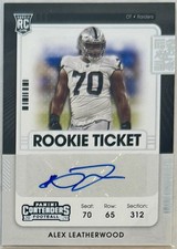 Alex Leatherwood 2021 Panini Contenders Rookie Ticket Auto Las Vegas Raiders 