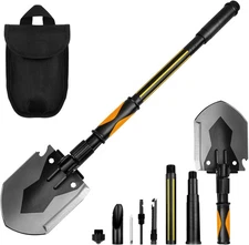 28" Tactical Folding Shovel Military Multi-Tool - Entrenching Tool with black 
