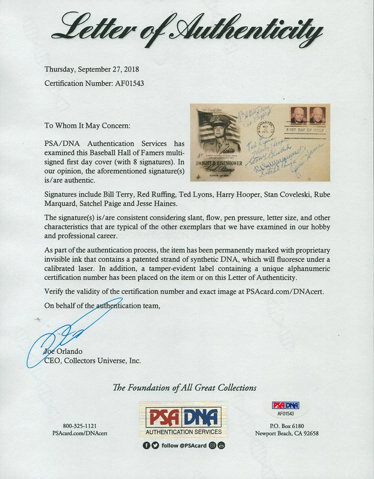 SATCHEL PAIGE - FIRST DAY COVER SIGNED WITH CO-SIGNERS - Image 2 of 2