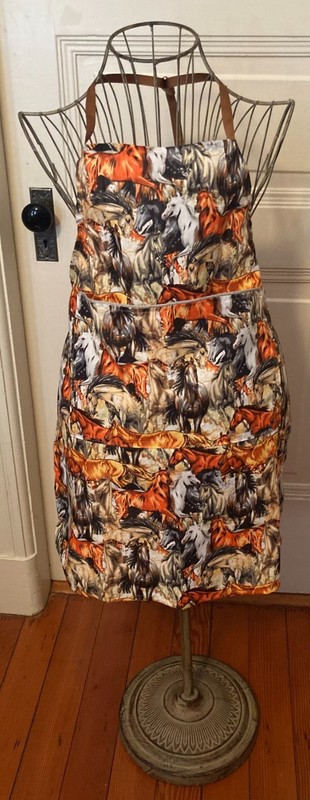 Adult Galloping Horses & other prints Full Aprons 100% Cotton Big Front Pocket