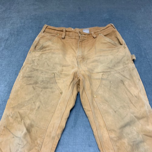 VTG Carhartt USA Made Double Knee Dungaree Carpenter Pants Mens 30x30 Brown by Carhartt, $58.49 - Photo 10