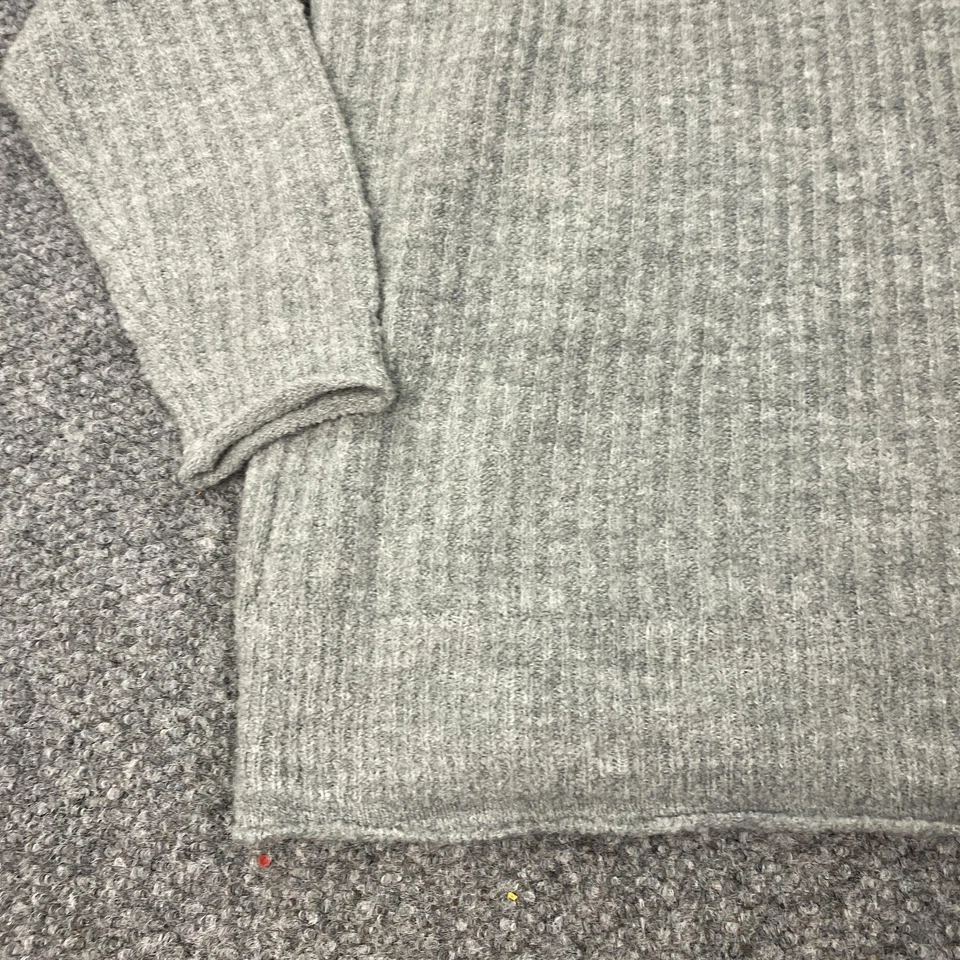 LL Bean Sweater Mens Large Gray Ribbed Knit Crewneck Wool Blend Casual Warm Cozy - Image 3 of 4