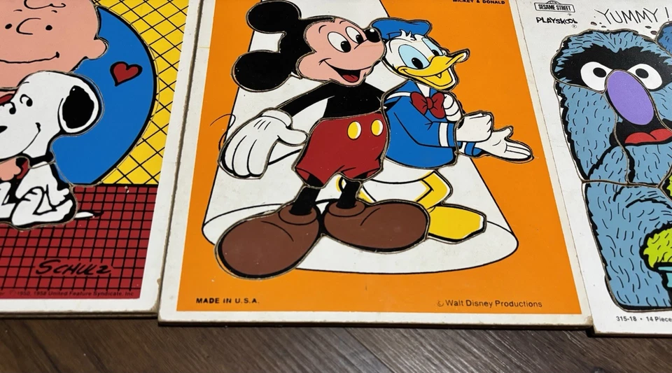 VTG LOT OF 6 AWESOME PLAYSKOOL DISNEY & SESAME STREET PUZZLES - Image 3 of 3