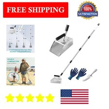 Stainless Steel Sand Scoop with Adjustable Pole for Metal Detectors
